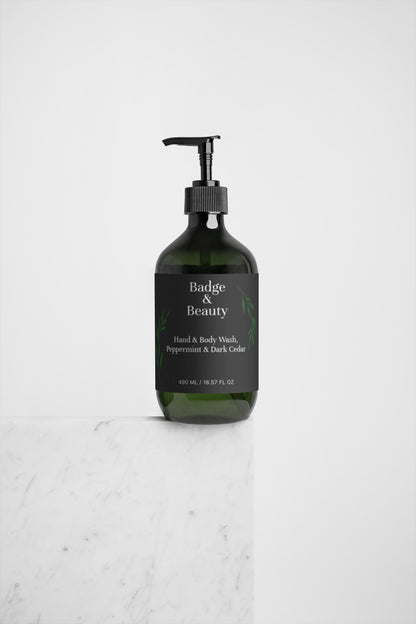 Hand & Body Wash - Scent Peppermint & Dark Cedar
