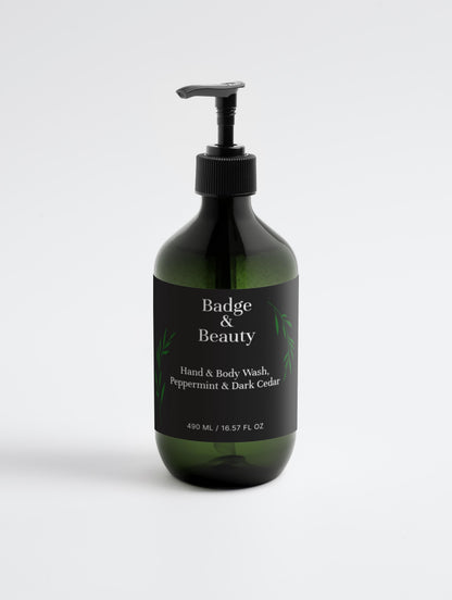 Hand & Body Wash - Scent Peppermint & Dark Cedar